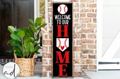 Welcome To Our Home Baseball Sign Svg | Porch Sign Svg Product Image 1