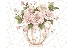 Pastel Tea Clip Art PNG with Sweets and Floral Accents Png Product Image 3