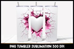 Valentine Tumbler Sublimation I Heart in cracked wall PNG Product Image 1