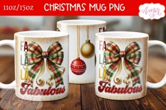 Christmas mug wrap PNG for sublimation, Fa la la Christmas Product Image 2