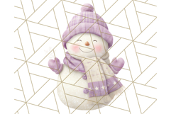 Pastel Snowman Clipart PNG, Cute Soft Winter Graphics Product Image 3