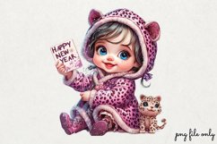 Pink leopard girl for Happy Clipart PNG Product Image 1