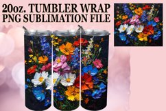 Blooming Flower Tumbler Wrap - Oil Paint Sublimation Product Image 1