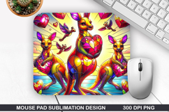 Kangaroo Mouse Pad Sublimation, Valentine Mouse Pad PNG Product Image 1