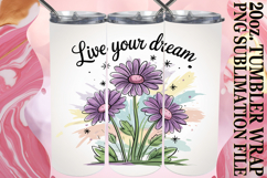 Luminous Sublimation 20oz tumbler wrap, Flowers Quote Product Image 1