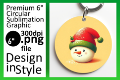 Sleek Keychain Circle Design Template , Snowman Product Image 1