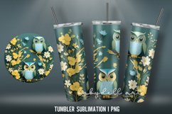 3D Tumbler Wrap Tumbler Sublimation Designs PN|Owl Flowers Product Image 3