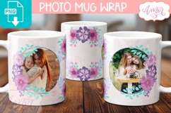 Floral Photo Mug template sublimation PNG, Spring mug PNG Product Image 2