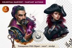Autumn Fantasy Clipart PNG Celestial Steampunk Harvest Product Image 1