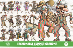 Fashionable Summer Grandma Clipart Product Image 1