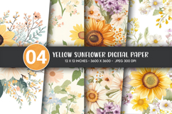 Yellow Sunflower Digital Paper Product Image 1