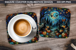 Halloween Coaster Sublimation, Halloween Coaster PNG Design Product Image 1