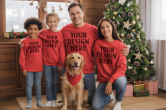 Christmas Family Matching T-Shirt Mockups | Holiday Group Product Image 1