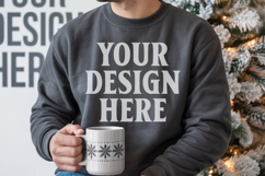 Comfort Colors 1566 Pepper Sweatshirt Mockup, Cozy Boho Product Image 1