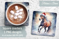 Christmas horse coaster|Square coaster sublimation| Bundle Product Image 2