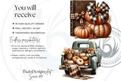 Cozy Cottage Coquette Pumpkins with bow PNG Set, Boho autumn Product Image 3