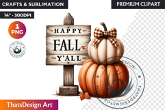 Cozy Cottage Coquette Pumpkin bow PNG Boho autumn clipart Product Image 1