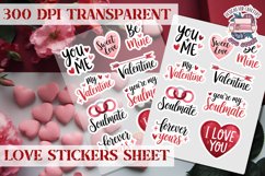 Love sticker Hearts Stickers Sheet St. Valentine&#039;s Heart PNG Product Image 1