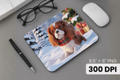 Winter Dog Christmas PNG, Icy Tree Mouse Pad Design Product Image 1