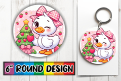 Blissful Round Coasters for Gifts, Cute Goose Product Image 1
