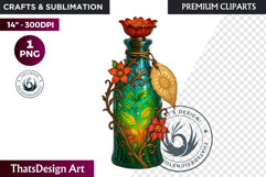 Magical Potion Bottles PNG, Fantasy Witchcraft Clipart witch Product Image 1