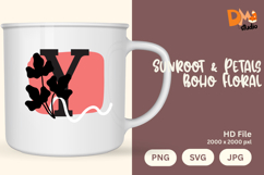 Sunroot &amp; Petals Boho Floral Monogram Product Image 1