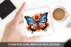 4Th Of July Butterfly- Coaster Sublimation Design Product Image 1