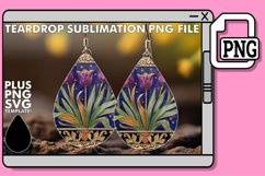 Luxe Glitter Teardrop Earring Sublimation Leopard Elegance Product Image 1