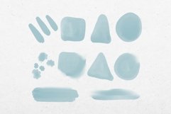 Fine Line Floral, Blue Watercolour Clipart Product Image 2