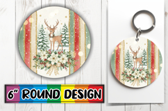 Whimsical Car Coaster Circle PNG, Christmas Product Image 1