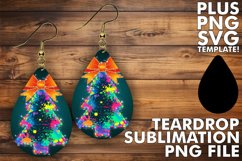 Sweet Teardrop EARRINGS PNG Design, Neon Xmas Product Image 1