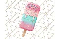 Pink and Mint Summer Clipart PNG Beach Icons, Summer Fun Png Product Image 3