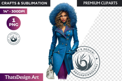 Modern Winter Girl Fashion Illustrations PNG Graphics Product Image 1