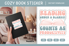 Printable Cozy Book Lover Sticker | Reading Under A Blanket Product Image 1