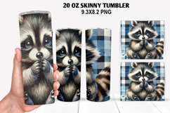 Raccoon Skinny Tumbler 20oz Wrap Design, Animal Tumbler Wrap Product Image 1
