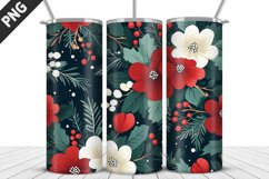 Christmas Flowers Tumbler Wrap | Sublimation Design | Tumble Product Image 2