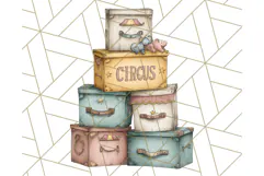 Vintage Carnival Animals Clipart PNG, Retro Circus Elements Product Image 3