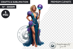 Royal Hydrangea Guardians Fantasy Warrior and Floral Graphic Product Image 1