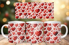 Valentine Mug Wrap Sublimation - heart pattern Product Image 1
