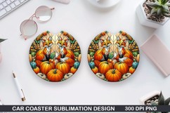 Foxes Wolves Car Coaster Sublimation| Foxes Coaster PNG Product Image 1