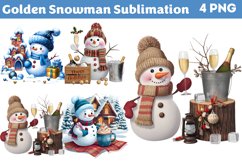 Golden Snowman Sublimation Clipart PNG Product Image 1