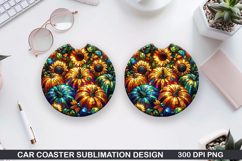 Pumpkin Car Coaster Sublimation| Halloween Coaster PNG Product Image 1