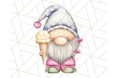 Ice Cream Gnome Clipart PNG Summer Dessert Art, Summer Gnome Product Image 3