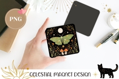 Celestial Butterfly Magnet, Forest Magnet, Green Moth PNG Product Image 1