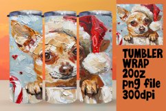 Winter Peeking Dog Sublimation Christmas Tumbler Wrap Art Product Image 1