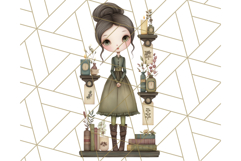 Whimsical Library Clipart with Cozy Readers and Books Product Image 3