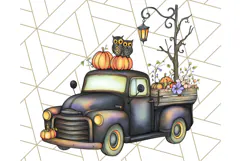 Halloween Cottagecore Truck PNG Clipart, Fall Style Clip Art Product Image 3