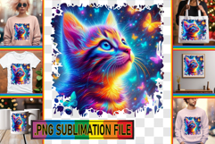 Elegant TOTE BAG Art Magic PNG, Cat Product Image 1