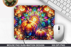 Pumpkin Mouse Pad Sublimation, Halloween Mouse Pad PNG Product Image 1