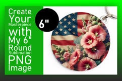 Charming Keychain Round Design Template , USA Flag Product Image 1